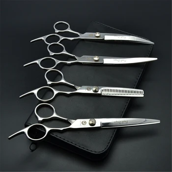 

Suit 7INCH Stainless Purple Dragon Grooming Scissors Straight Scissors Thinning Shears Up&Down Curved Scissors Pets Shears Z3001