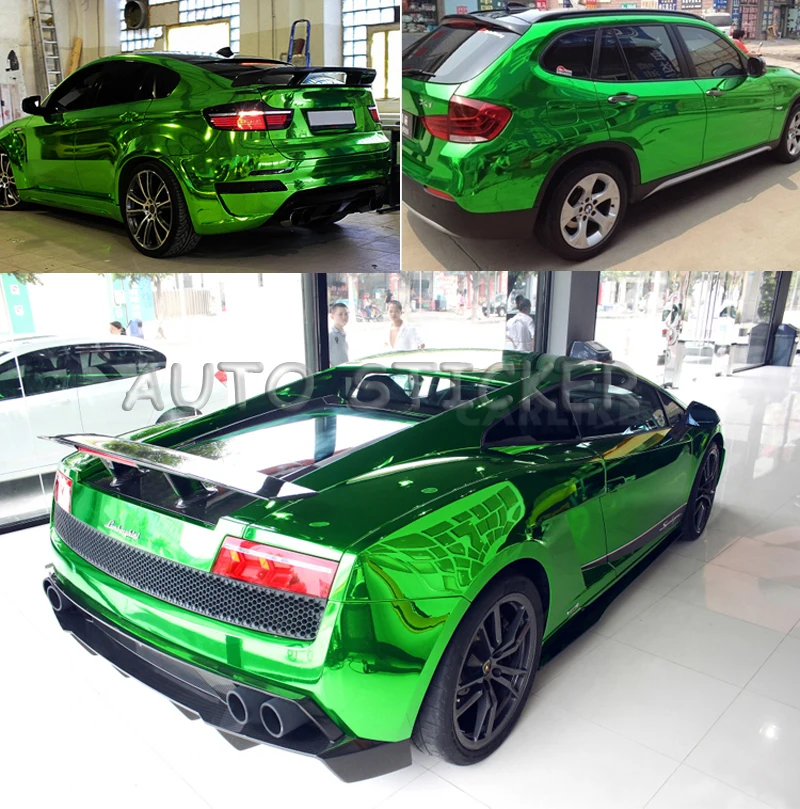 apple green chrome mirror film car wraps 55