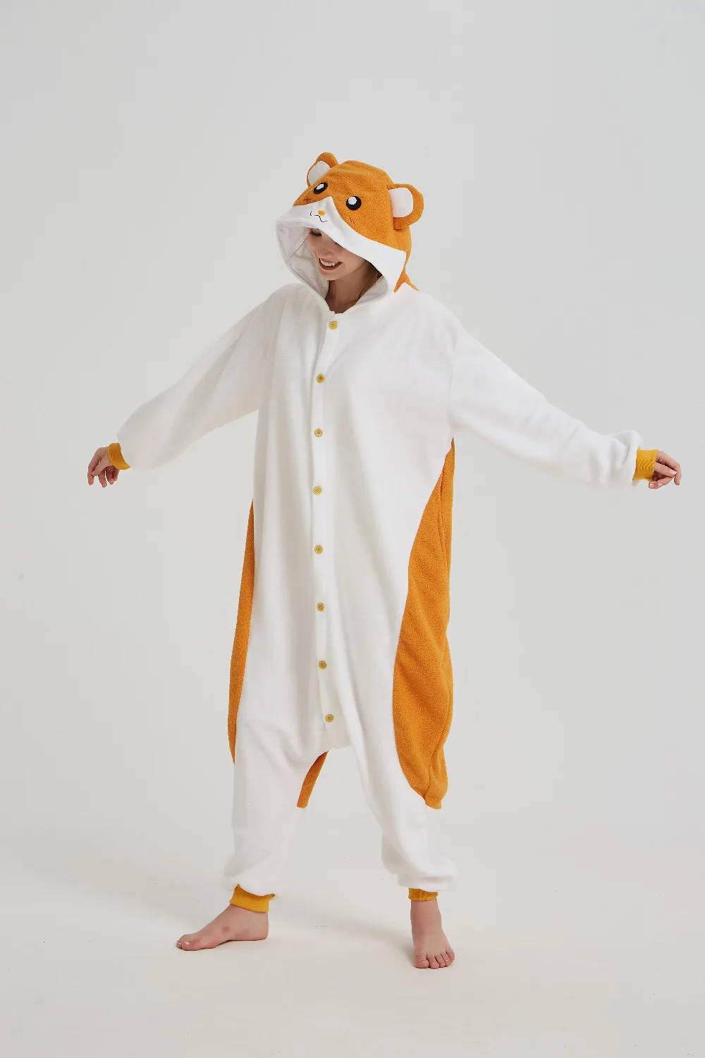 

Cartoon Animal Adult Hamtaro Onesies Hamster Pajamas Sleepwear Anime Party Cosplay Costume Halloween Carnival Party Jumpsuit