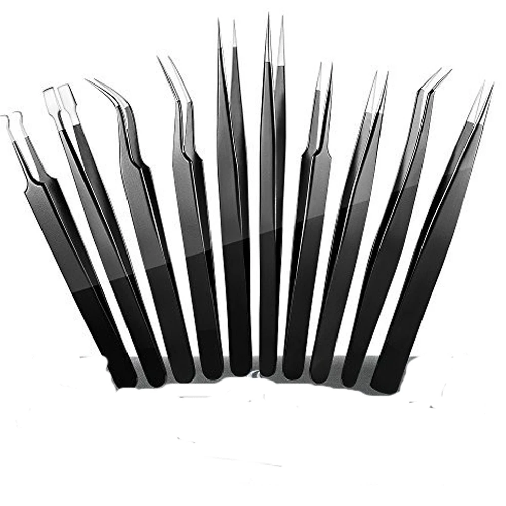Precision Tweezers Set, Ellesye 10 Pcs Esd Tweezer Set, Antistatic
