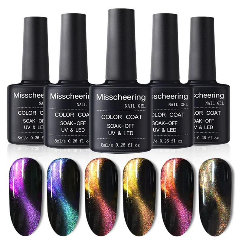 

Misscheering Polish 5D Nail Gel Magnet Magic Cat Eye Gel Nail Art UV LED Gel Magnet Slice Set nail polish shipping Nov30