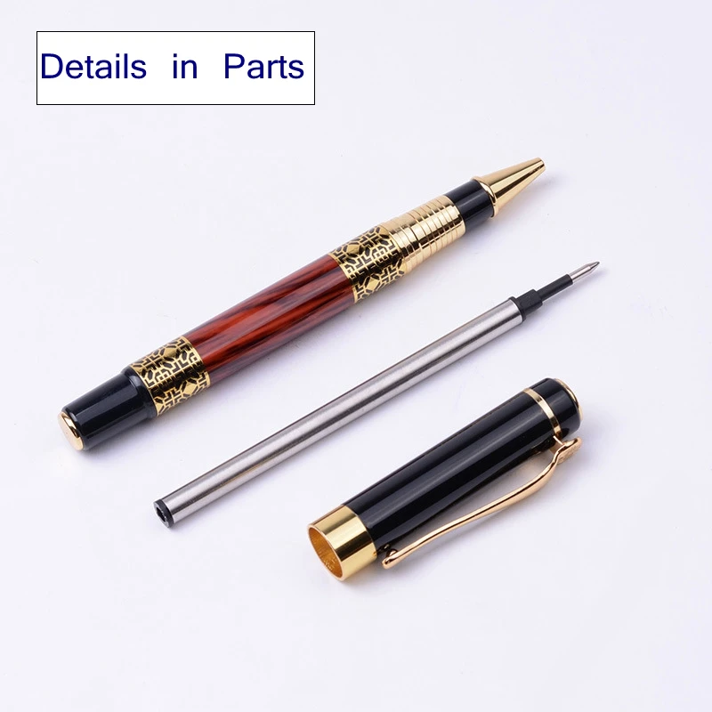 Подарочная Ручка-роллер для перьевых героев, модный стиль, деревянная красная ручка с чернилами для офиса и обучения, роскошная металлическая ручка для письма