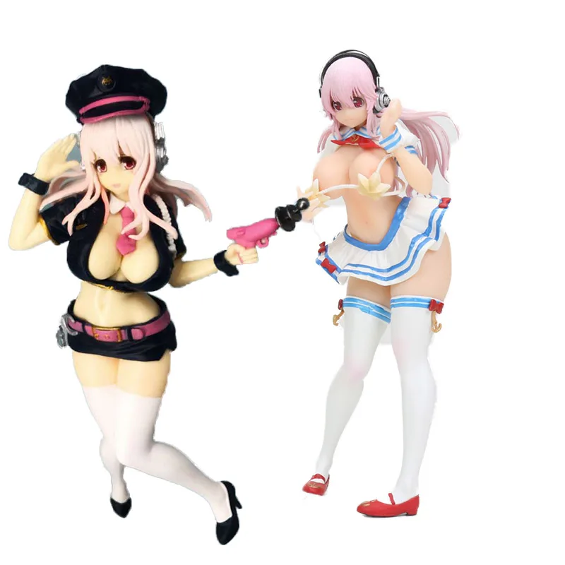 

Anime figurine sonico Space Police Super Sonico School Uniforms Ver supersonico PVC Action Figure Collectible Model doll toy