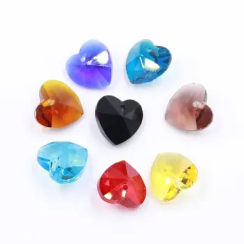 

Charms Glass Crystal Heart Faceted Beads Yellow 10mm 30PCS/LOT Pendant Jewelry Findings Pendant Necklace Fashion Jewelry AX001