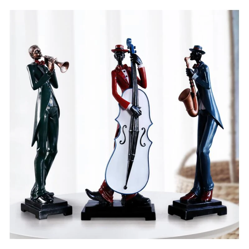 

European Abstract Character Band Sculpture Decoration Resin Creative Home Livingroom Bar Cafe Desktop Figurine Crafts Decoration