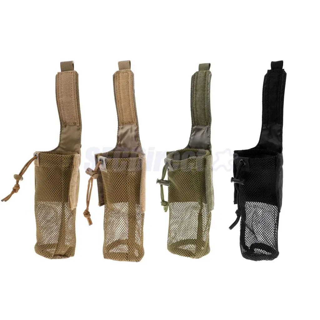 Outdoor Foldable Mesh Water Bottle Carrier Drinking Bottle Pouch Molle Bag Holder for Hunting Fishing Vest Belt