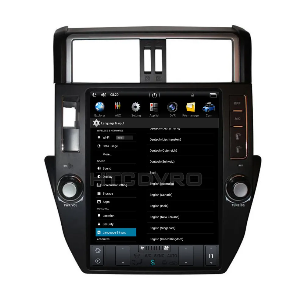 Sale YMODVHT 12.1inch Telsa Vertical Screen Quad Core Android 7.1 2GB RAM Car DVD GPS for Toyota Prado/LC150/Prado150 2010-2013 2014- 15