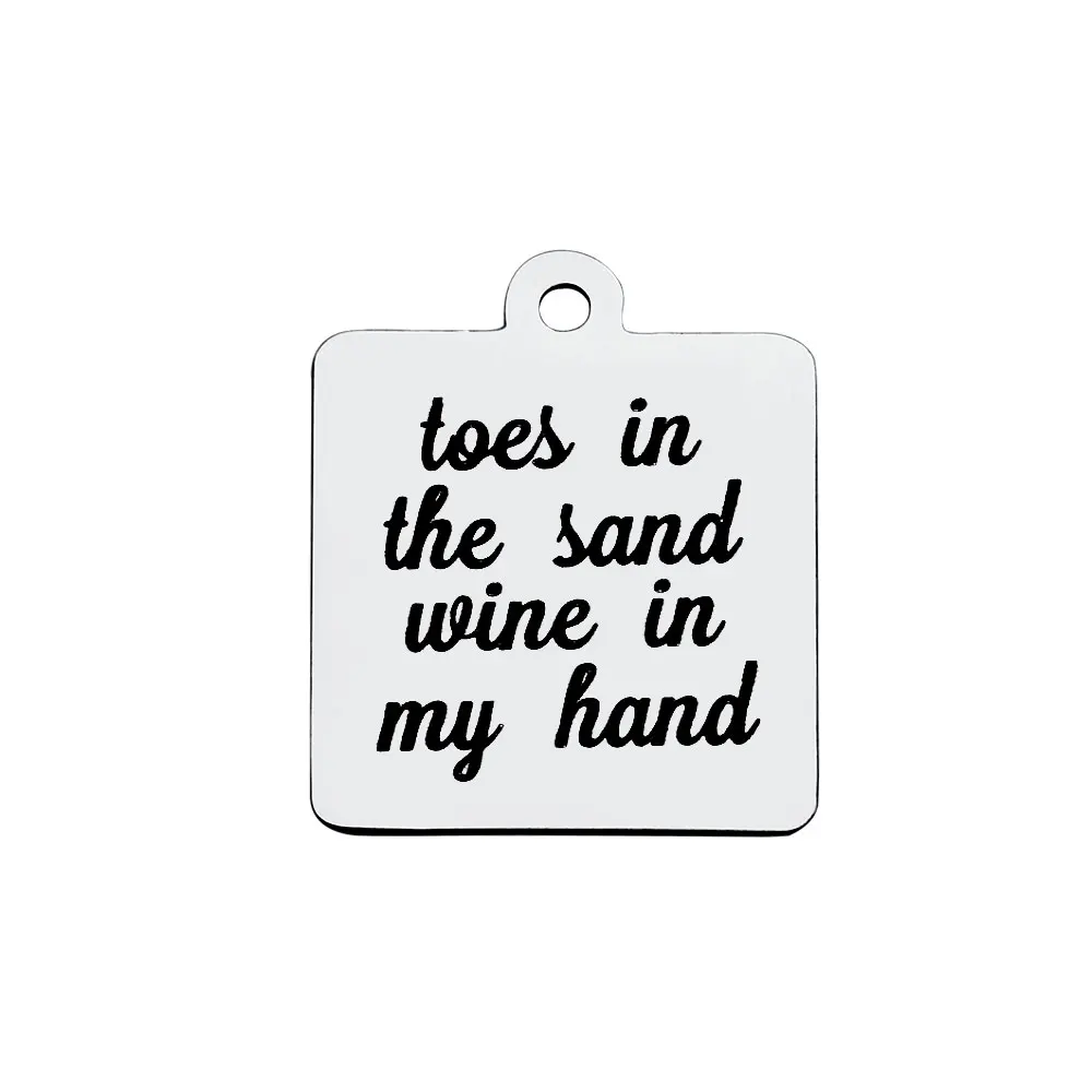 BULK 30pcs Stainless Steel Toes in The Sand Wine in My Hand Charms