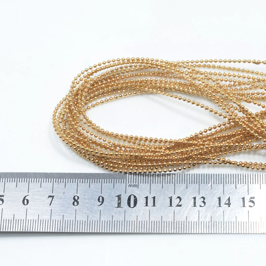 2Pcs 5M Christmas String Gold Bead Garland Spool Bouquet Party Wedding Decor