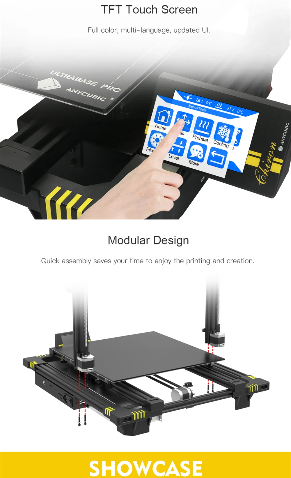 Anycubic 3d принтер чугун 400*400*450 мм большой размер печати FDM Высокоточный гаджет Impressora 3d Stampante комплект подарок 3д принтер