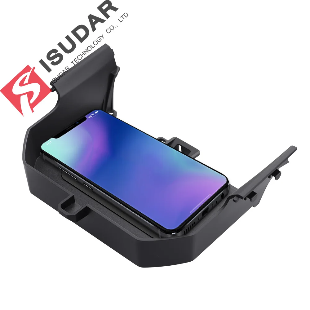

ISUDAR 10W Qi Car Wireless Charger Auto Fast Wireless Charging For BMW 5 Series/6 Series/GT for iphone 8X For Samsung For Huawei