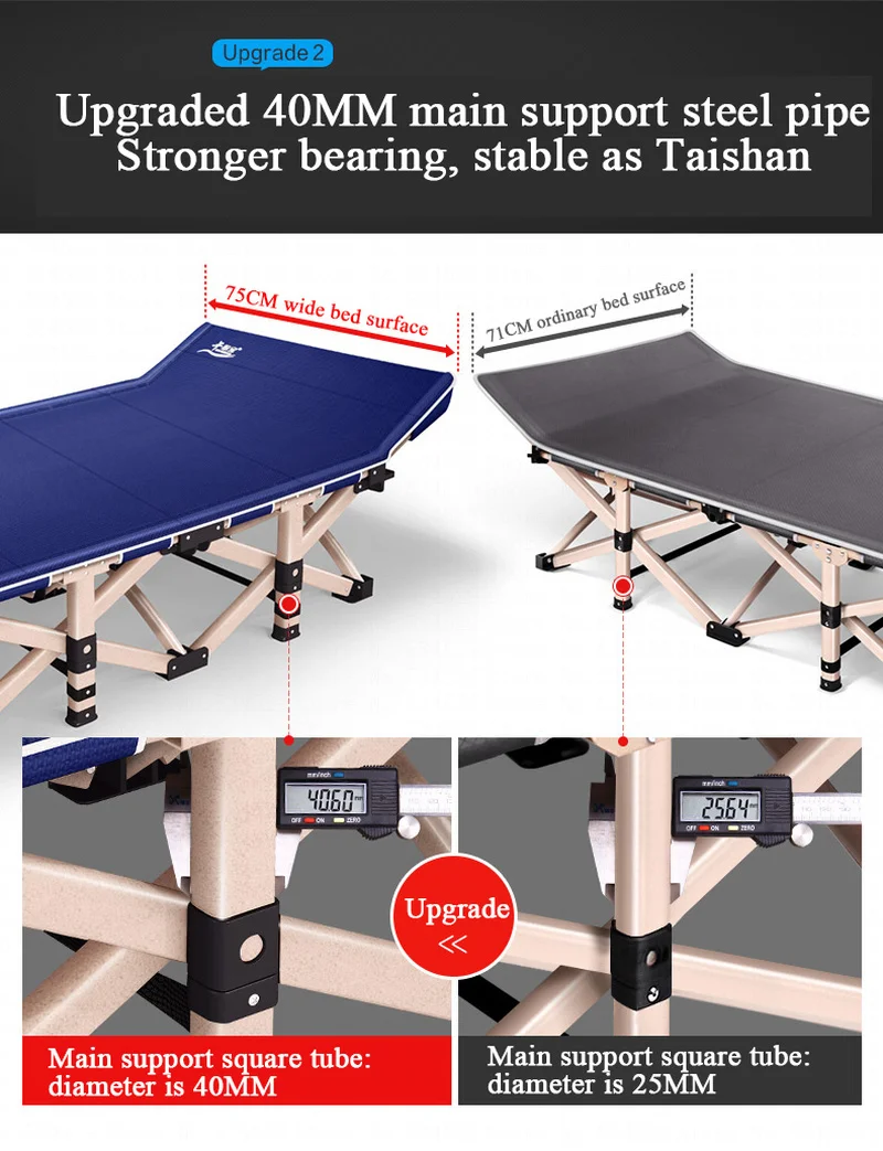 Z New Folding Bed Winter/Summer Nap Couch Recliner Chair Fishing Beach Cushion Cover Mattress Bed L