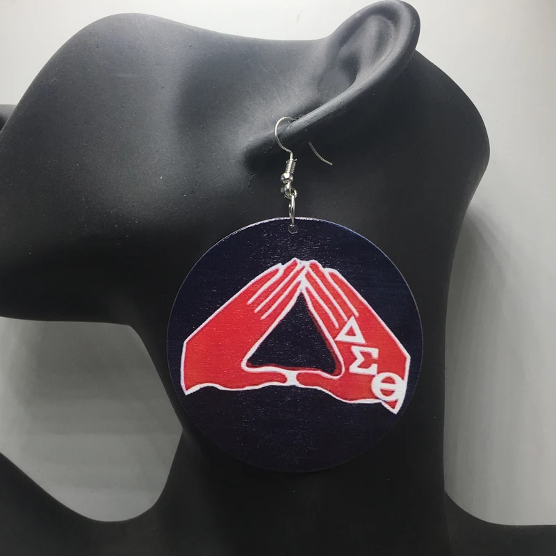 

Free shipping Printing DST Wooden Earrings