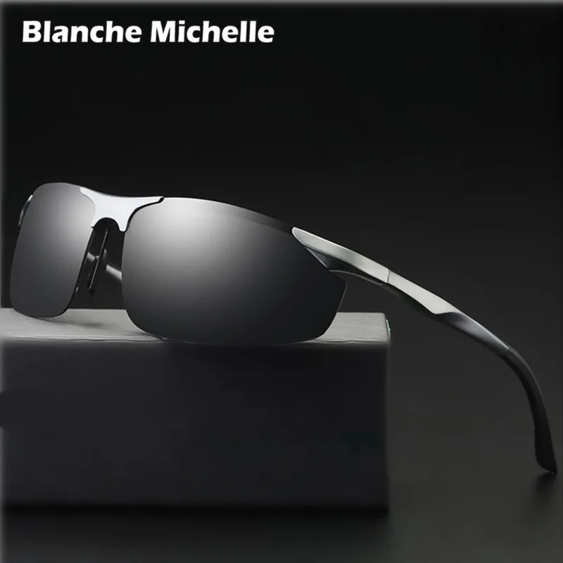 Baratos 2018 de aluminio y magnesio, gafas de sol para hombres, gafas de UV400 conducción de la visión nocturna gafas de deporte gafas de sol, gafas de sol con caja
