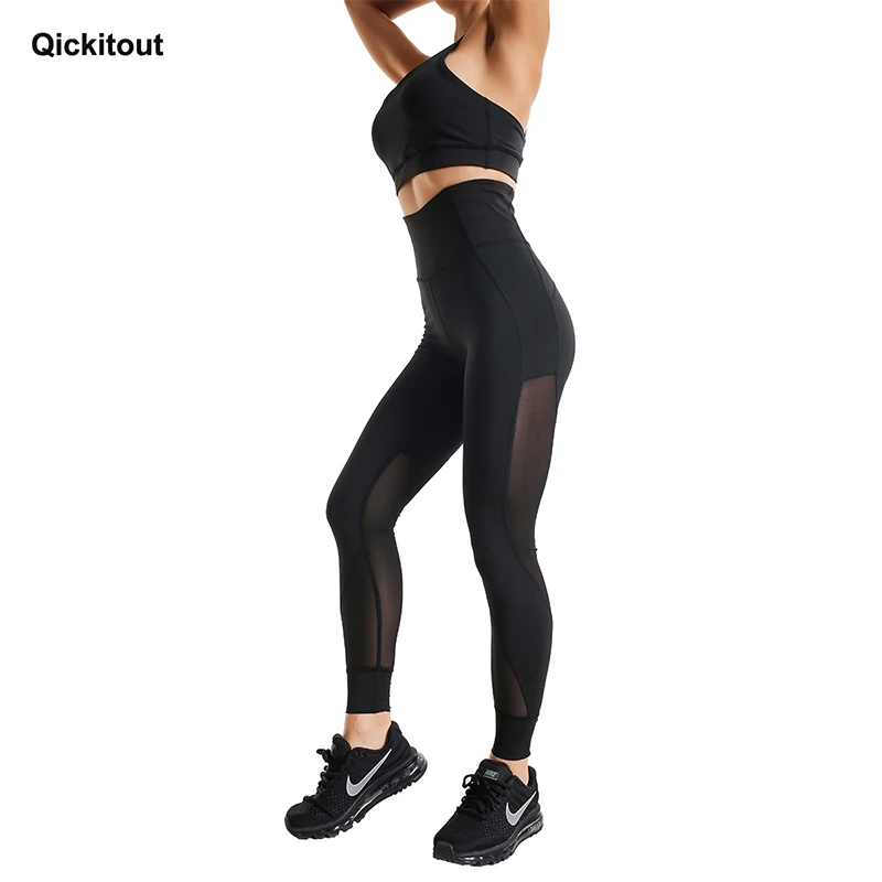 Qickitout, стиль, спортивная одежда, для тренировок, повседневные, женские, пуш-ап леггинсы, спортивные, высокая талия, полиэстер, дышащие, обтягивающие леггинсы - Цвет: 1