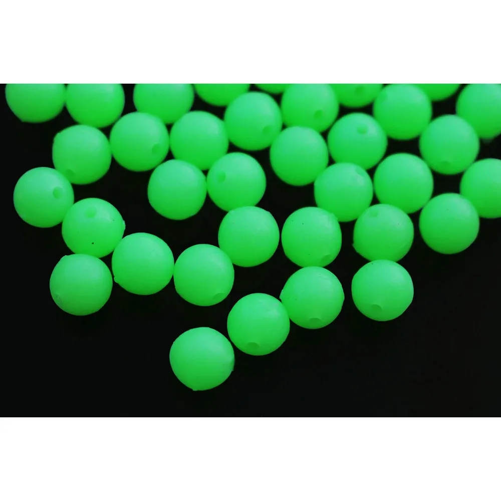 200 pcs mixed Luminous Oval Plastic Soft Sinking Fishing Beads Bulk Accessories