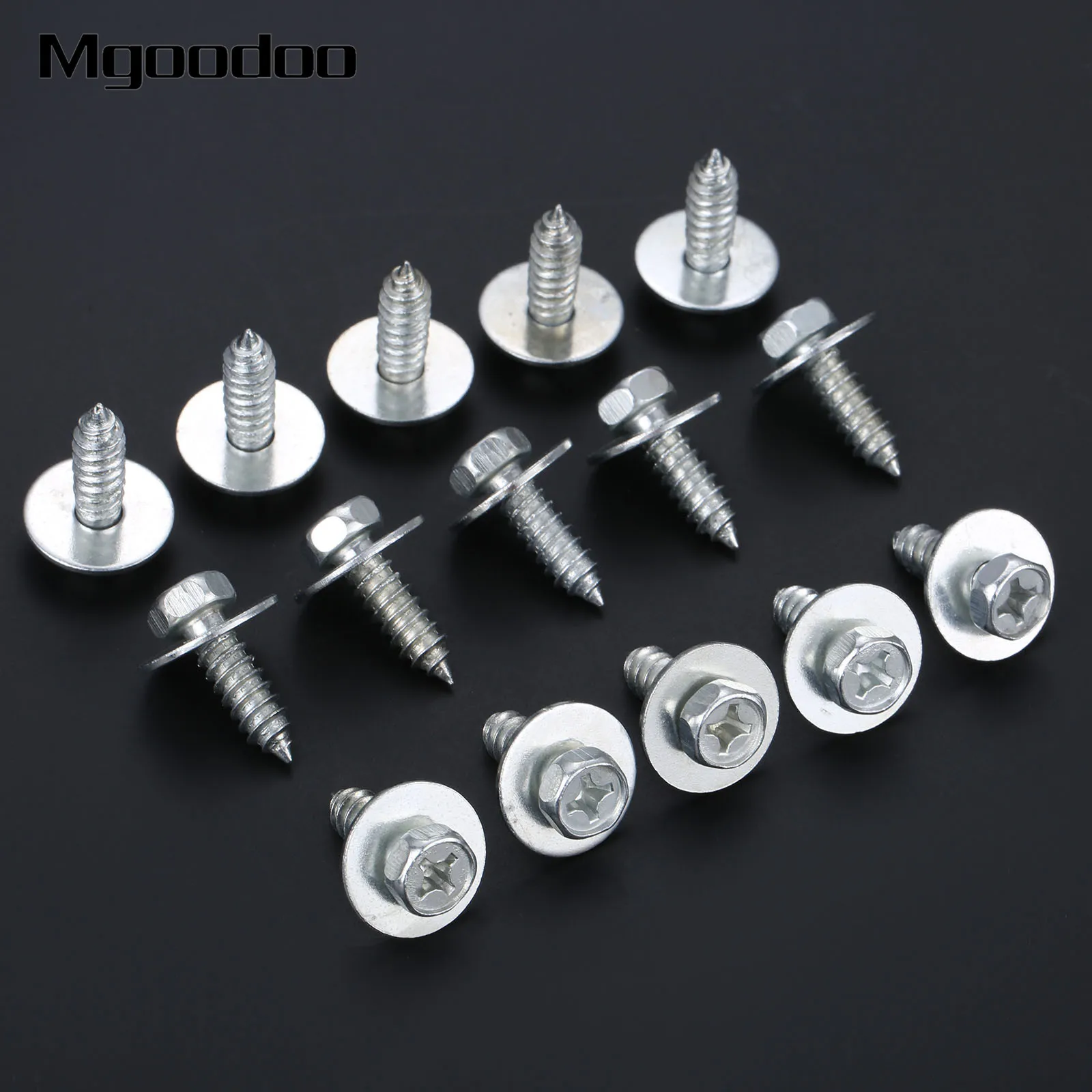 

20Pc Metal Rivet Car Fender Body Hex Bolts Screw Trim Panel Retainers Clips Interior Weatherstrip Moulding Fastener Clips Silver