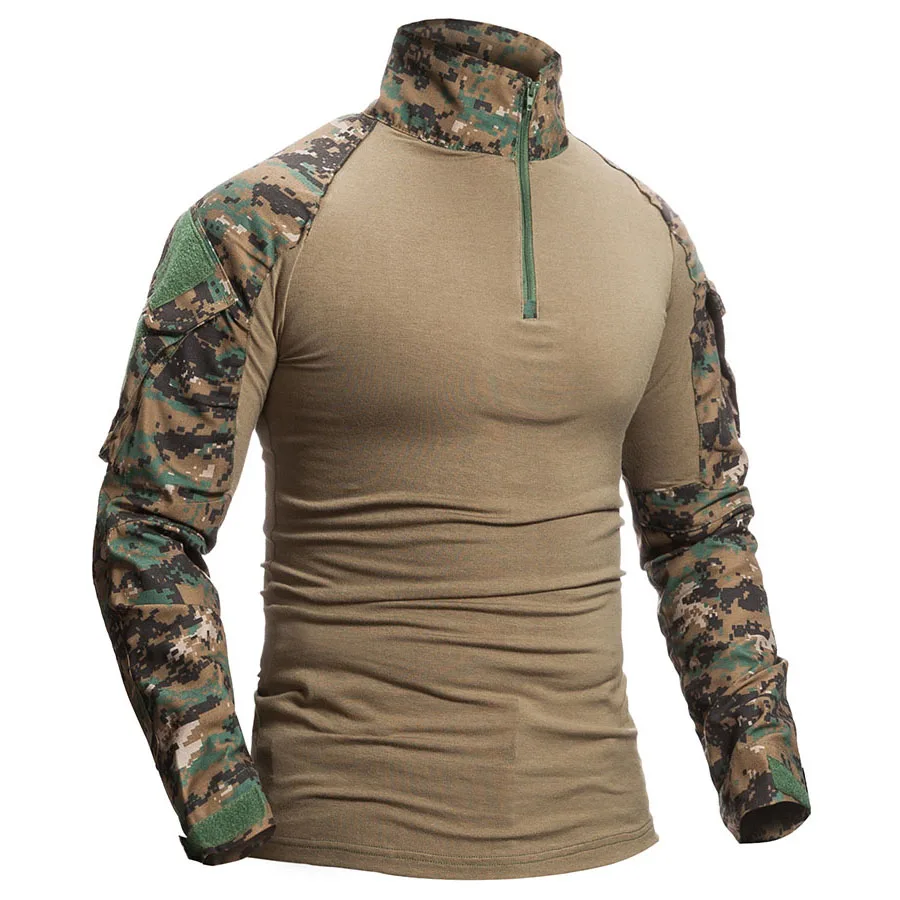 Forest Camo S. ARCHON Военная камуфляжная рубашка для мужчин 12 цветов хлопок с длинным рукавом армейская тактическая рубашка Solider Squad Armed верхняя одежда рубашки - Color: Forest Camo