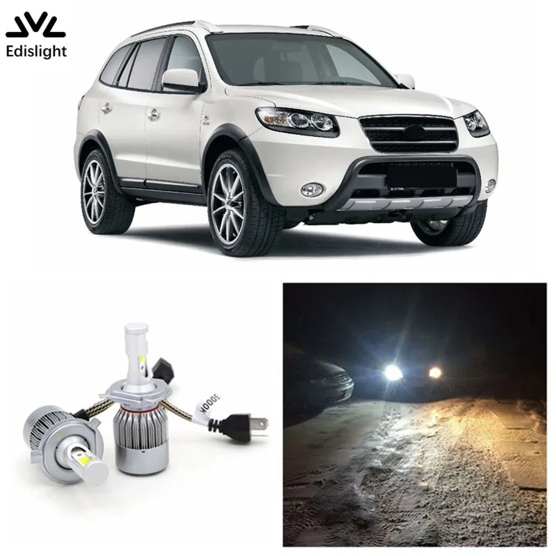 

Edislight 72W 7600LM LED Headlight Kit Hi Lo Beam Bulbs For 2001-2006 HYUNDAI Santa Fe White High Low Beam Car Light