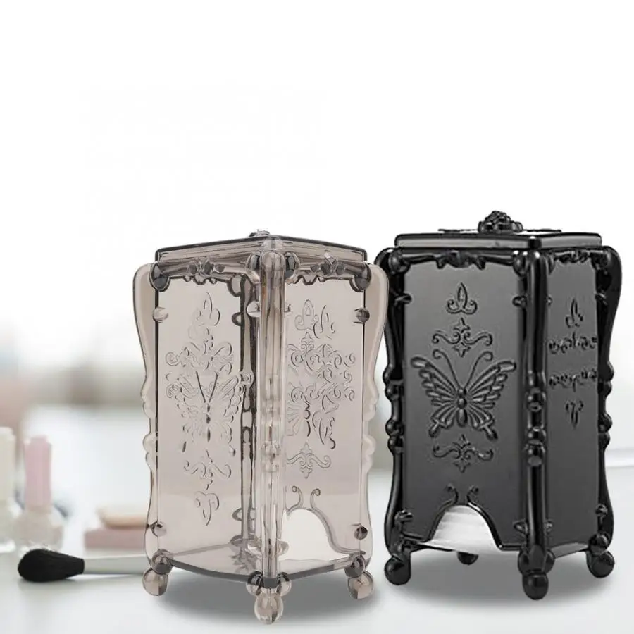 

Retro Makeup Cotton Pad Organizer Cosmetic Swab Storage Box Container Cotton Swabs Storage Box