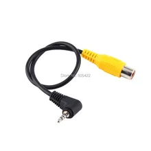  50pcs/lot High Quality 2.5mm Stereo Male Plug to RCA Female Adapter For GPS AV-in Converter Video Cable 