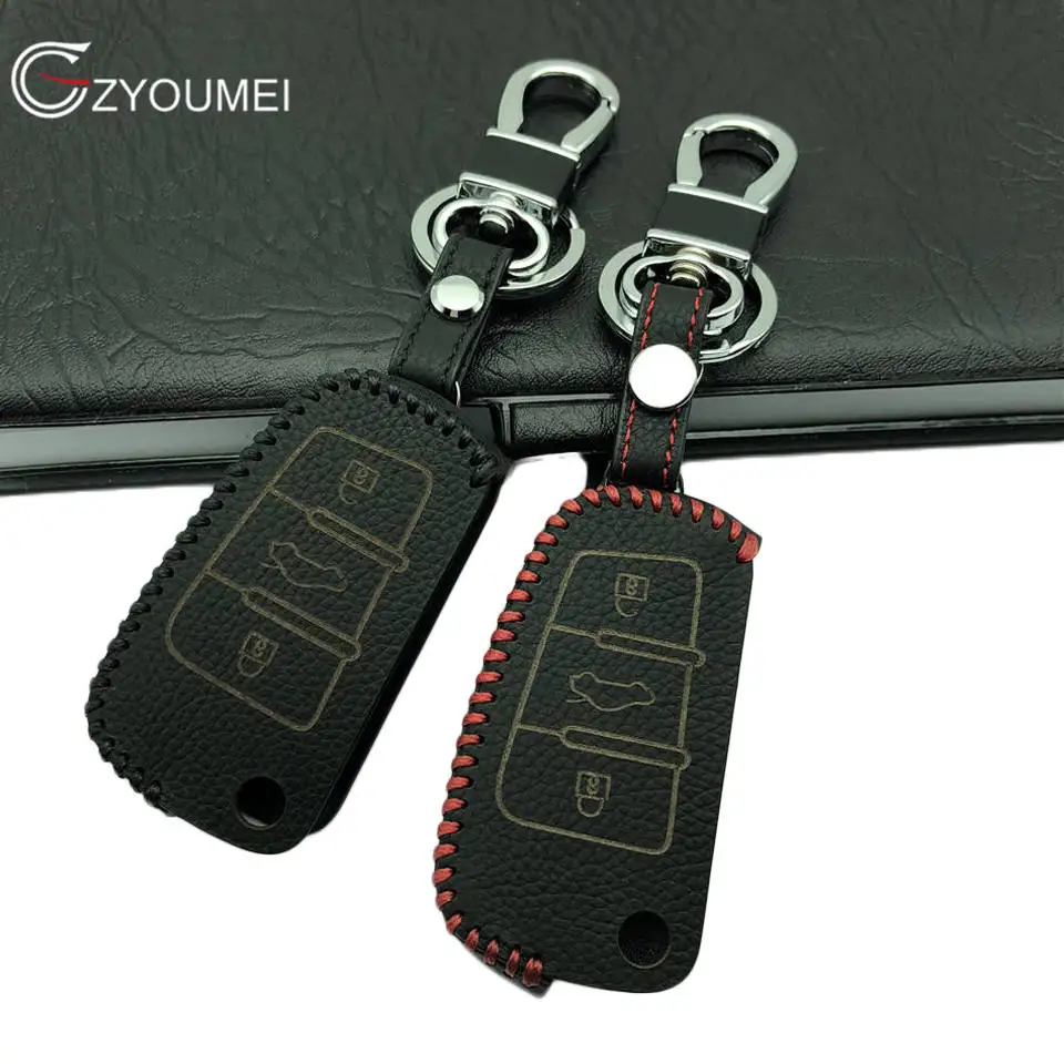 Genuine Leather Car Key Cover For Audi A1 A3 A4 A5 A6 A7 A8 Q5 Q7 R8 TT
