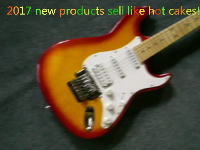 

Factory headstock cherry red star inlays fretboard 6 string floy rose bridge, HSS pickups Electric Guitar Guitarra