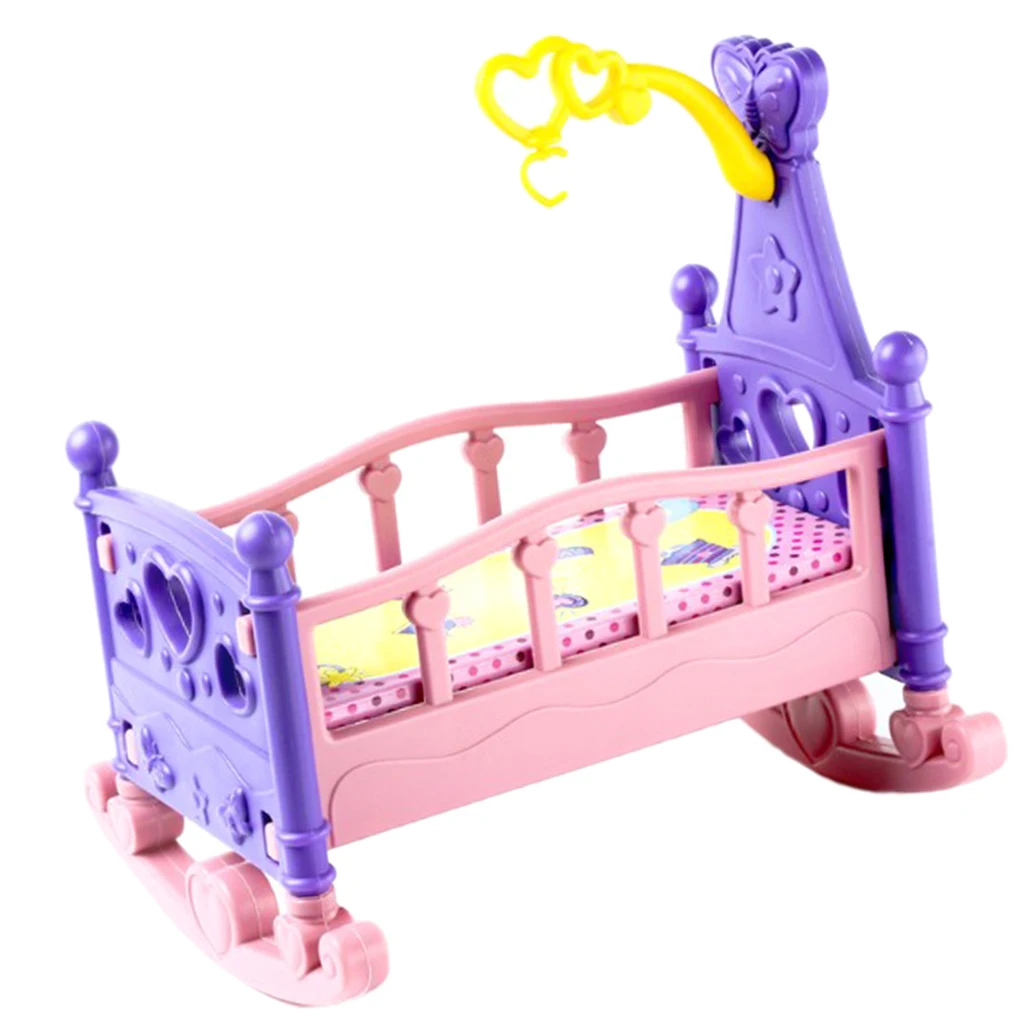 Мини Кукольный дом мебель аксессуары качалка кроватка кровать игрушка