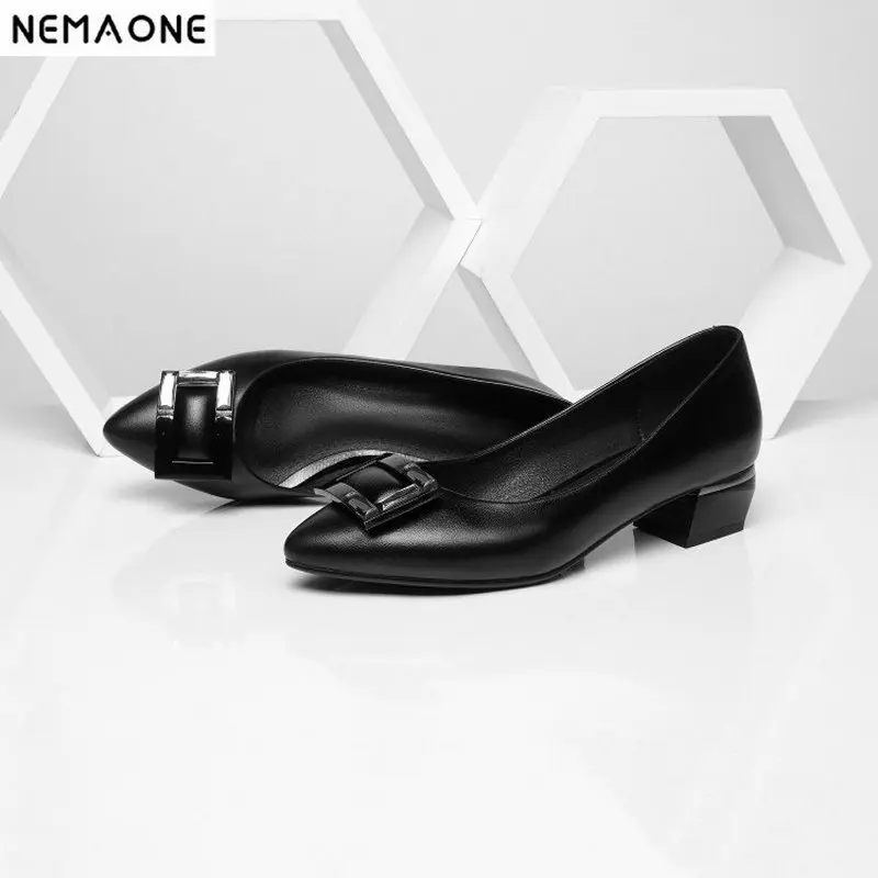 

NEMAONE Elegant Women 4cm med Heeled Pumps poined Toe Comfort Office Pumps Wedding Party Office Shoes Woman