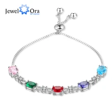 Персонализированная цепочка на подарок браслеты и браслеты на заказ 5 овальных камней на день рождения Браслеты для женщин ювелирные изделия из циркония(JewelOra BA102478