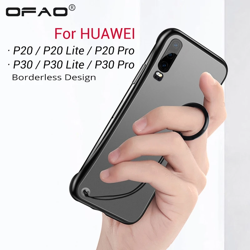 Чехол для Huawei P20 P30 Lite Pro Borderless Metalt чехлы с кольцом на палец роскошный чехол Fundas Capa