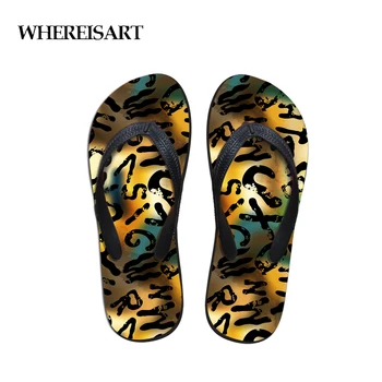 

WHEREISART Men's Summer Beach Flip Flops Camouflage Print Male Slipper Sandalias Masculina Plus Size 39-44 Man Flat Beach Shoes