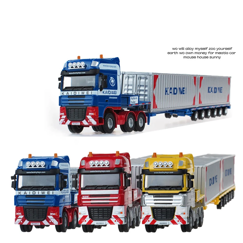 KDW Alloy Diecast Container Low Bed Transporter Truck 1:50 Simulation ...