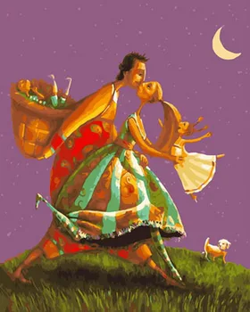 

Frameless diy paintings by numbers paint by number for home decor PBN for living room 4050 cm kiss below moon