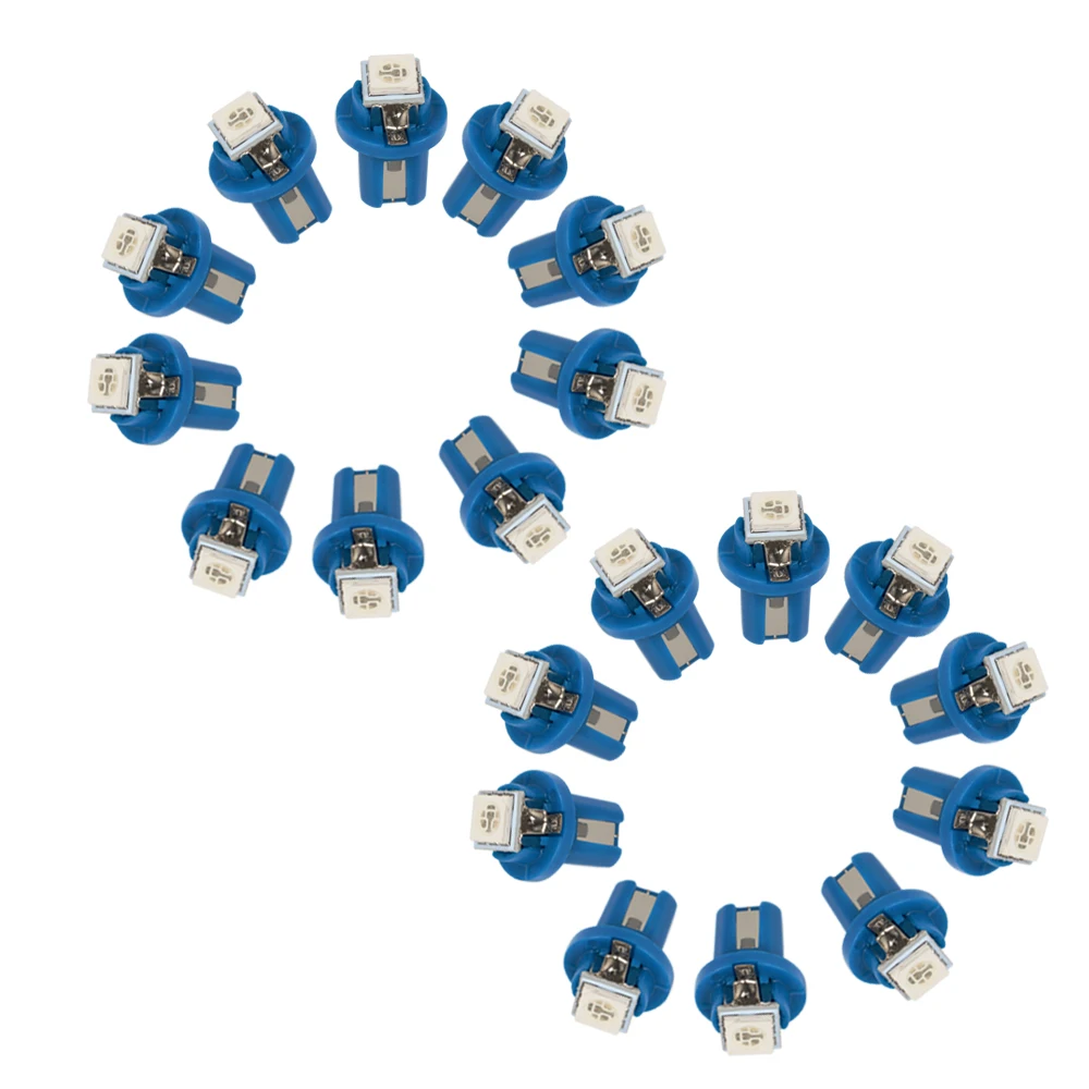 

Wedge Base Lamps 5050 License Plate Light SMD 5 Colors 20Pcs T5 B8.5 Car-styling LED Dashboard Bulbs