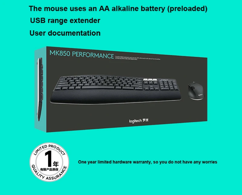 Logitech MK850 беспроводной bluetooth клавиатура и мышь комбо длительное время работы от аккумулятора
