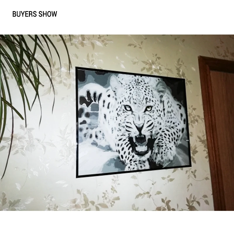 CHENISTORY Frameless DIY Painting By Numbers Leopard Animals Modern Wall Art Canvas Painting Handpainted For Unique Gift 40x50cm