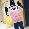 Cute Canvas Backpack Cartoon Cat Embroidery School Bag For Teenage Girls Backpacks Casual Ears Large Bags Pink Mochila XA909H 6