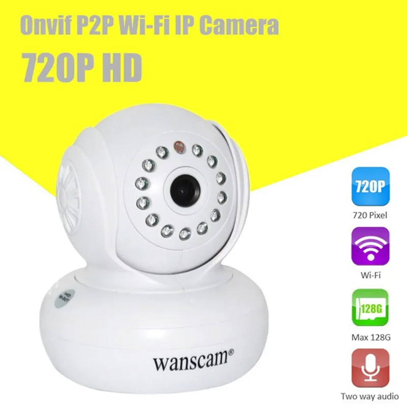 720 P HD 1.0 MP TF SD Карточки Ик Крытый ONVIF Безопасности IP Интернет-Камера Двойное Аудио