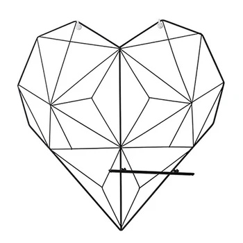 

Love Heart Shaped Iron Storage Rack Wall Hanging Photos Postcard Metal Grids Storage Holder PAK55