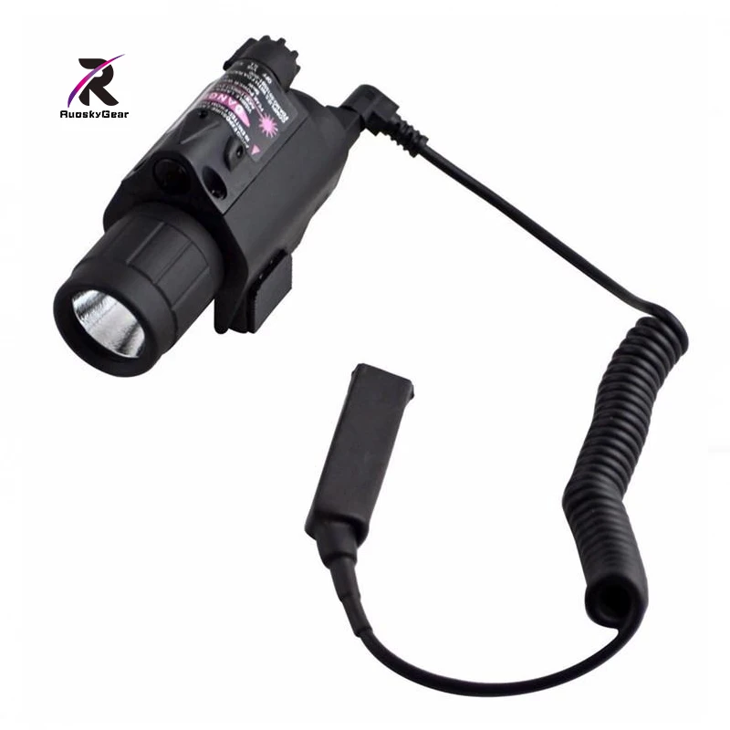 

2019 New Tactical Gear 2in1 Cree Led Flashlight/light+red Laser/sight Combo For Shot-guns Glock Weapon Lights With High Quality
