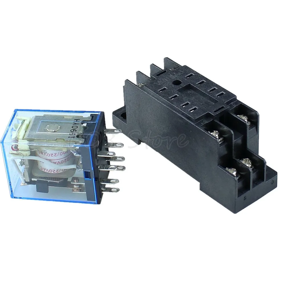 10 шт. мини реле с розеткой MY2P HH52P MY2NJ 12 В 24 постоянного тока/110 220 переменного