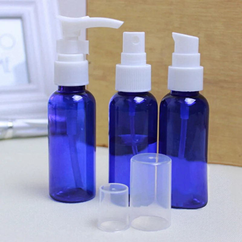 30/50/100 ml الأزرق رذاذ زجاجة زيت طبيعي البخاخ سفر فارغة زجاجة برفان غرامة ميست البخاخة التجميل الحاويات