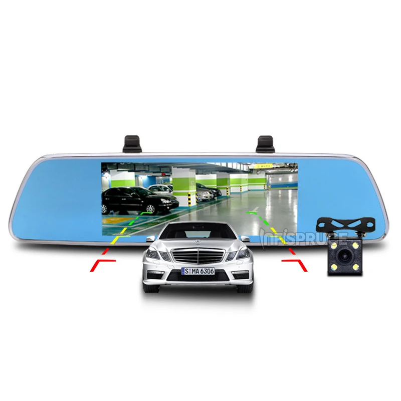 Infispruce Автомобильный видеорегистратор зеркало 7 &quot3G Автомобильная камера GPS Bluetooth