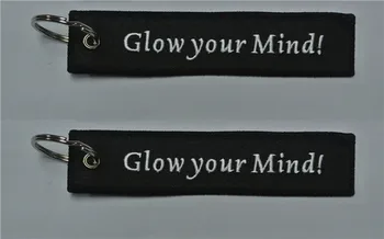 

Glow Your Mind! Made By Twill + Ring With Merrow Border Accept Custom Logo Embroidery Keyring