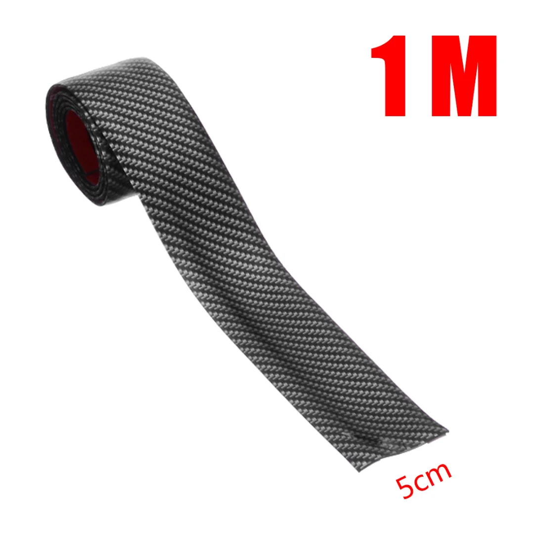 For Car Styling 3/5/7/10CM 1M Car Carbon Style Rubber Moulding Strip Soft Black Door Sill Protector Edge Guard Stickers Mayitr