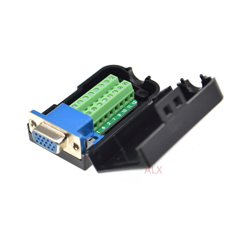 VGA VGA15 DB15 15 контактный 3 рядный гнездовой разъем для винтового наконечника адаптер