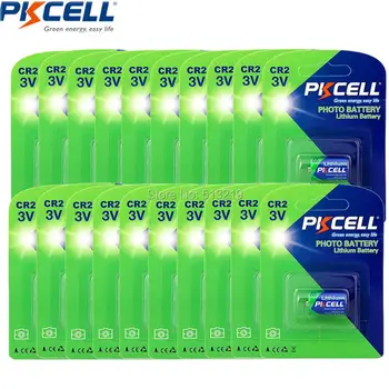 

20Pieces 20Cards PKCELL CR2 15270 CR15H270 3V 850mAh CR2 3V Lithium Battery