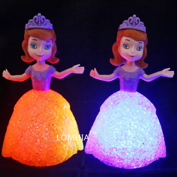 Kids Toys Elsa Anna Sofia LED Colorful Lights gradient crystal Night Light Led Lamp  48