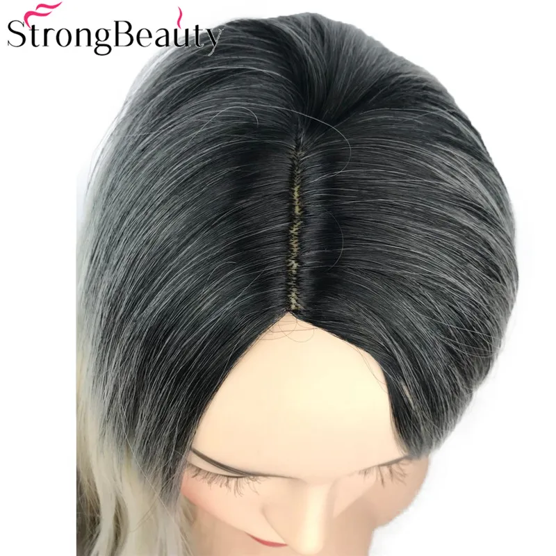 2085 long natural wave wigs white brown ombre women wig (3)